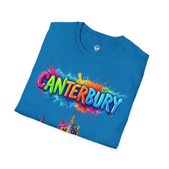 Canterbury Colorful T-Shirt | Vibrant Graphic Tee, Unisex Fashion, Travel Souvenir, Art Lovers Gift, Summer Wardrobe Essential