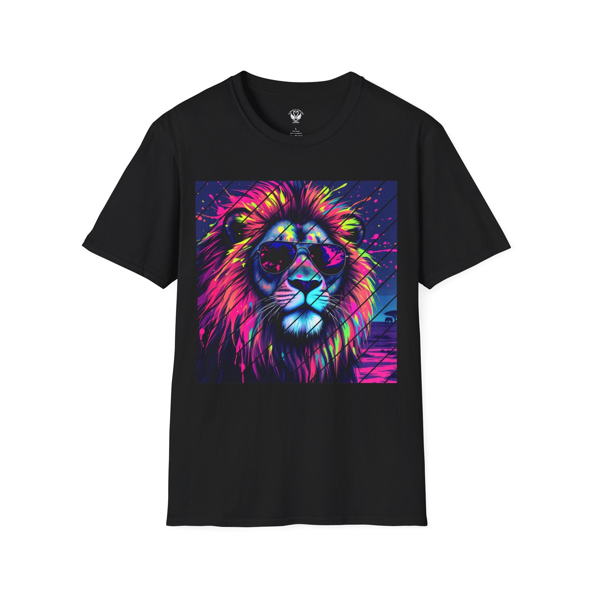Vibrant Lion Graphic T-Shirt, Colorful Unisex Tee, Gift for Animal Lovers, Trendy Casual Wear, Perfect for Birthdays and Celebrations