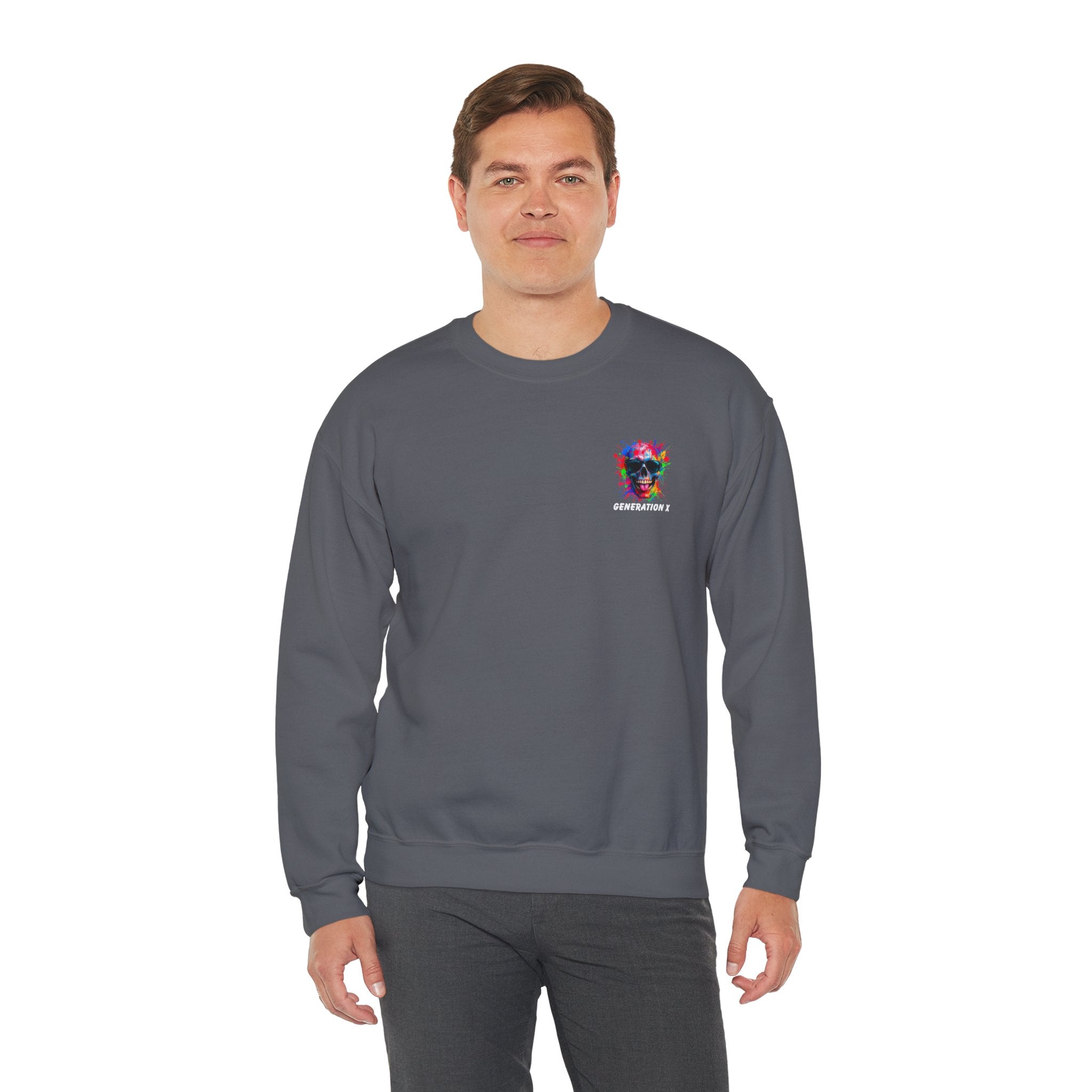 Vibrant Skull Sweatshirt - Unisex Crewneck, Colorful Graphic, Perfect for Casual Wear, Gifts for Friends, Halloween & Parties