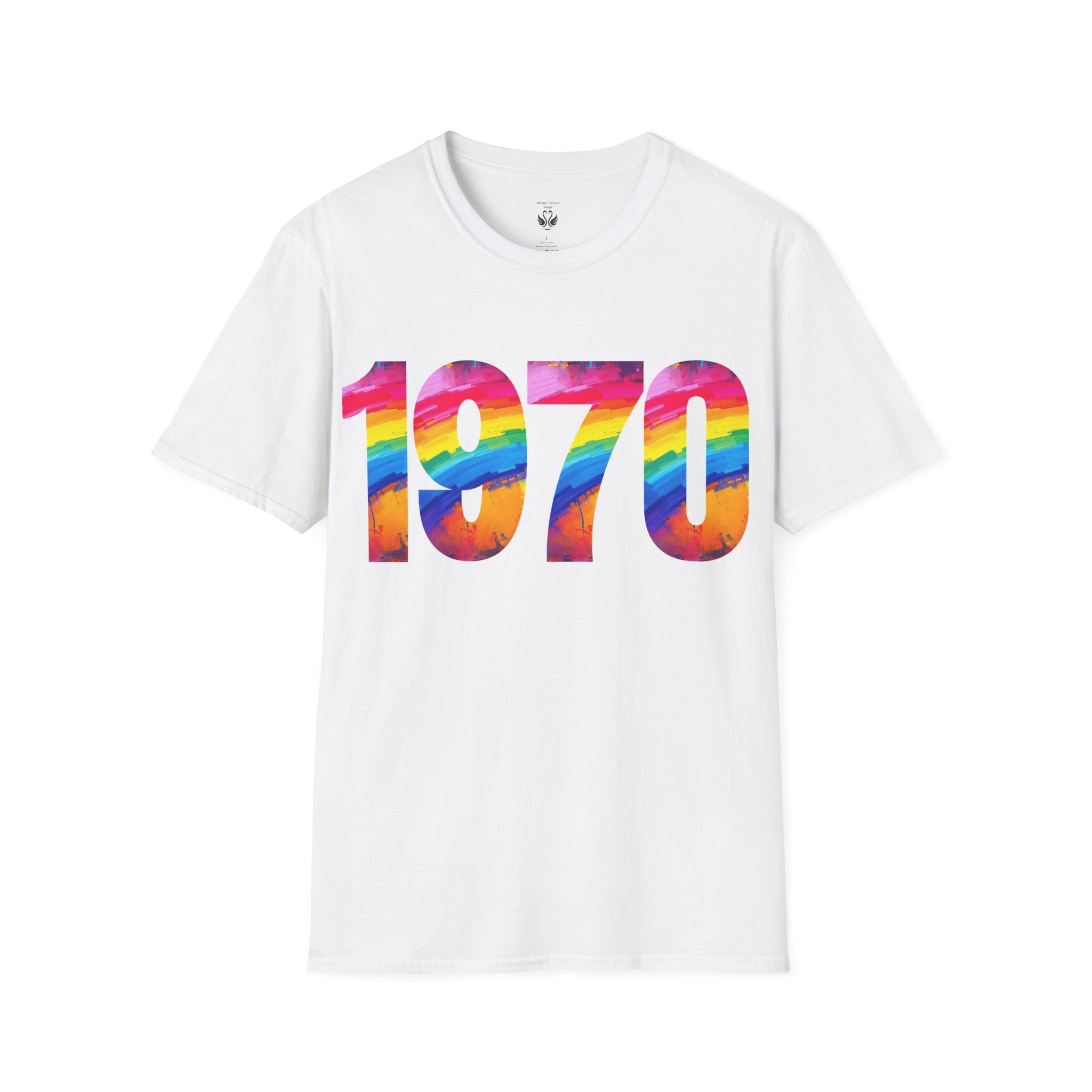 Retro 1970 Rainbow Unisex T-Shirt, Vintage Graphic Tee, LGBTQ Pride Apparel, Casual Streetwear, Gift Idea for Birthdays