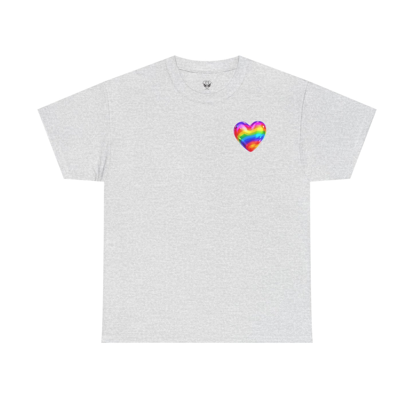 Rainbow Heart Unisex Heavy Cotton Tee - Vibrant LGBT Pride T-Shirt