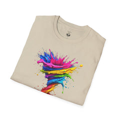 Vibrant Splash Art Tee, Colorful Unisex T-Shirt, Fun Graphic Tee, Summer Festival Top, Gift for Art Lovers, Casual Everyday Wear