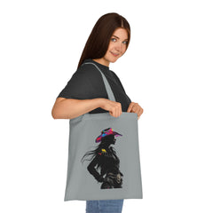 Cowgirl Spirit Cotton Tote Bag | Fun, Stylish, Eco-Friendly Bag for Farmers Markets, Beach Days, Shopping, Gifts