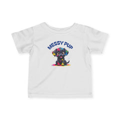 Messy Pup Infant Tee - Cute Animal Graphic T-Shirt for Kids