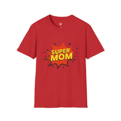 Super Mom Unisex Softstyle T-Shirt | Gift for Mother's Day, Funny Mom Tee, Birthday Present for Mom, Family Apparel, Casual Wear