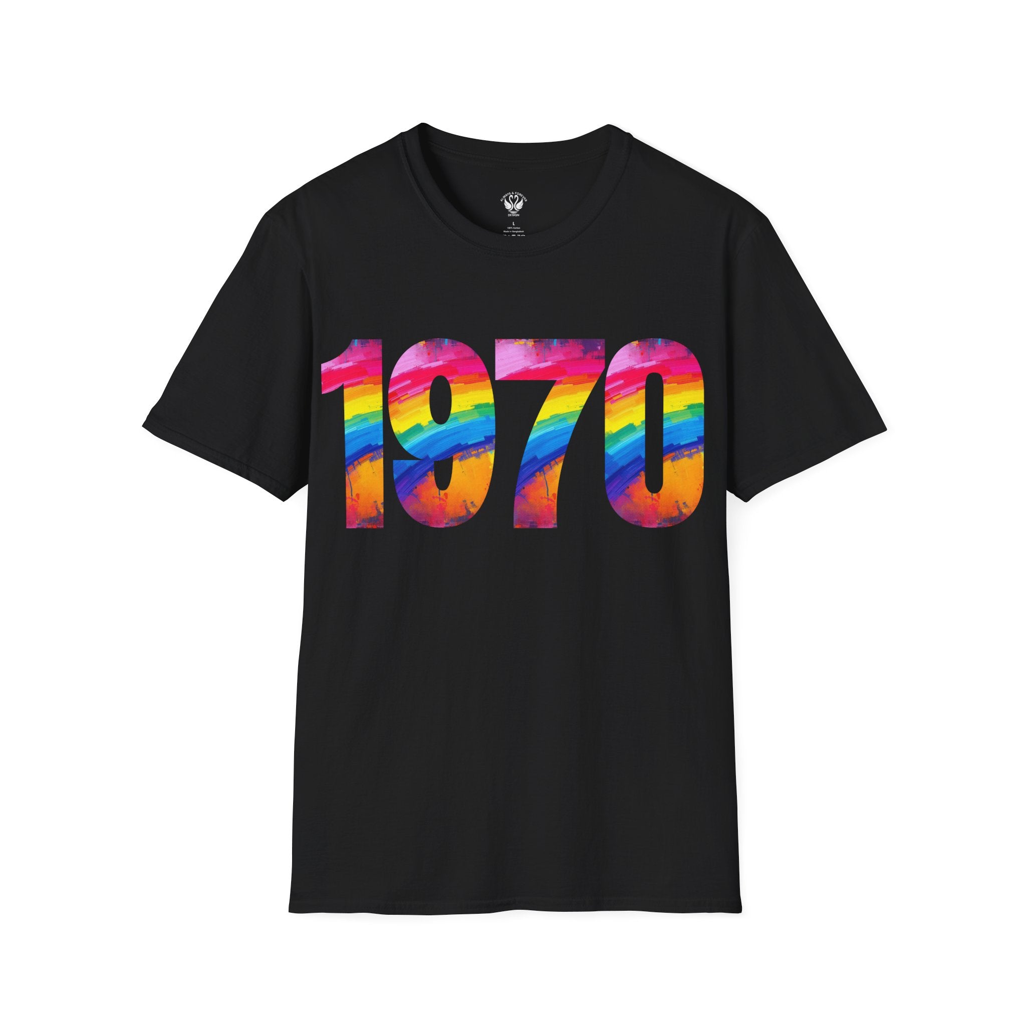Retro 1970 Rainbow Unisex T-Shirt, Vintage Graphic Tee, LGBTQ Pride Apparel, Casual Streetwear, Gift Idea for Birthdays
