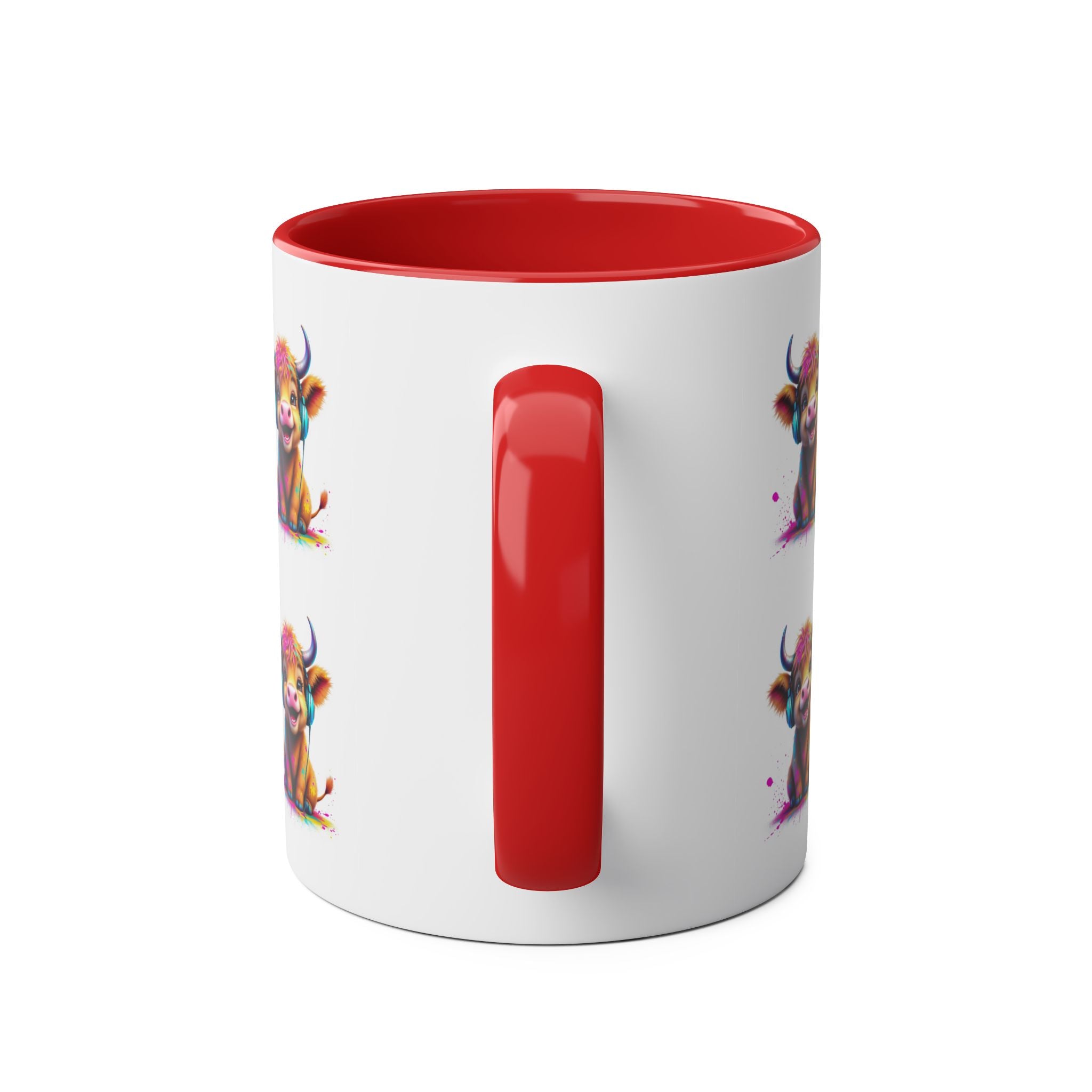Playful Highland Cow Mug, Cute Coffee Cup for Animal Lovers, Gift for Birthdays, Cow Decor, Fun Kitchenware, Colorful Drinkware