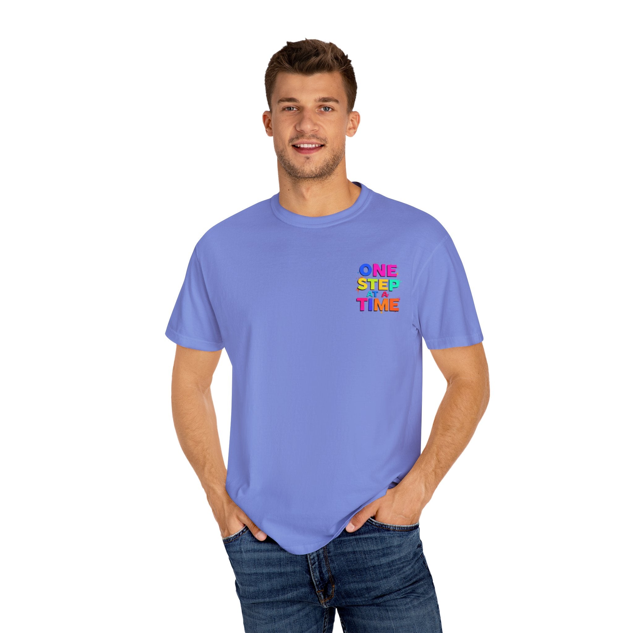 One Step at a Time Graphic T-Shirt, Unisex Vintage Tee, Perfect for Festivals, Beach Days, and Casual Wear, Gift for Sun Lovers