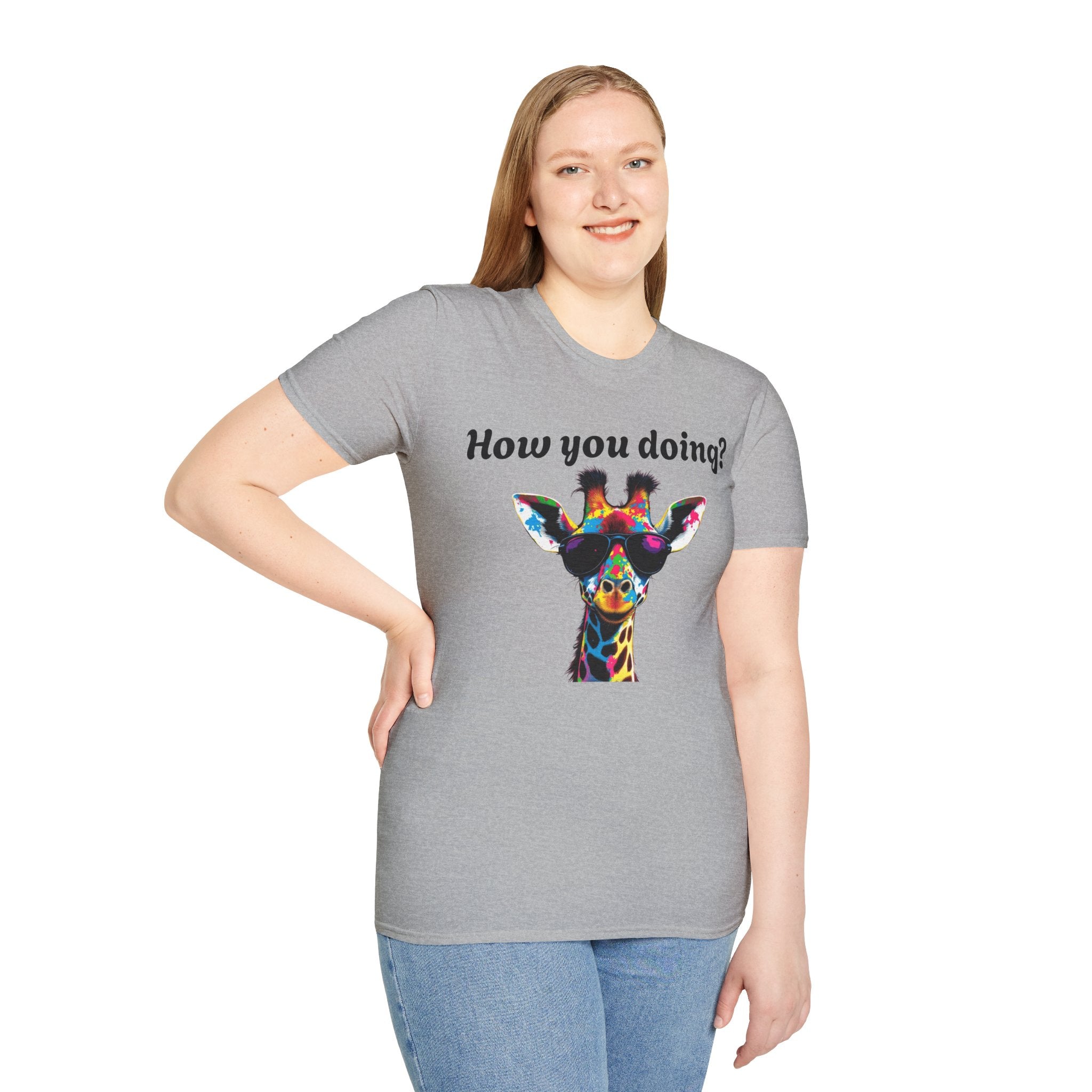 Colorful Giraffe T-Shirt: Fun Animal Tee, Gift for Animal Lovers, Quirky Statement Shirt, Cute Graphic Tee, Unique Birthday Present