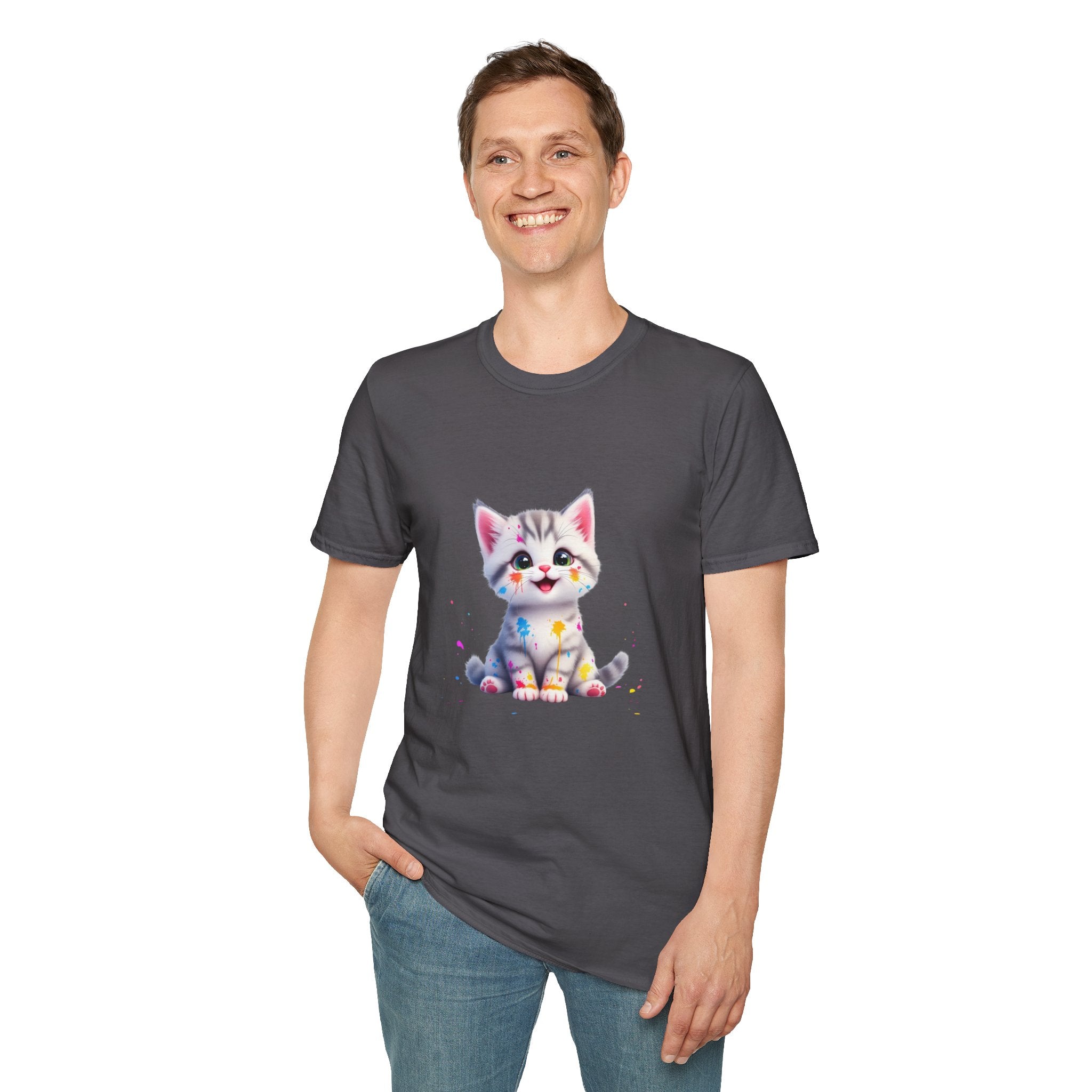 Cute Kitten Unisex Softstyle T-Shirt | Adorable Cat Tee for Animal Lovers, Gift for Birthdays, Pet Lovers, Fun Fashion, Everyday Wear