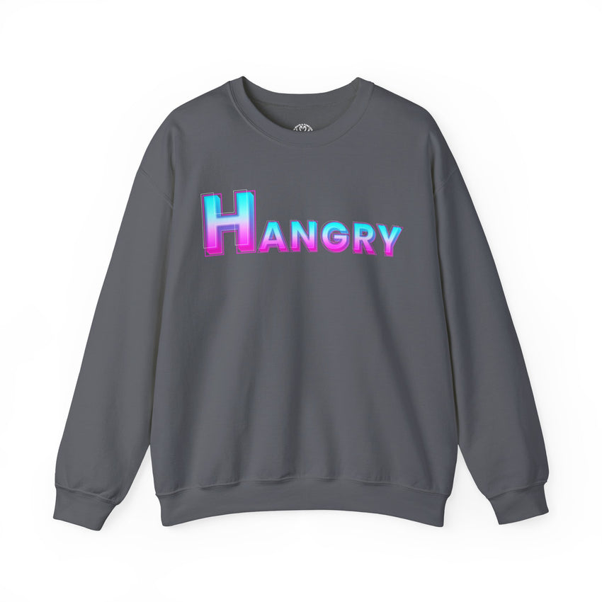 Hangry Unisex Crewneck Sweatshirt - Cozy Gift for Food Lovers, Fall Apparel, Perfect for Casual Outfits, Birthday & Holiday Gifts