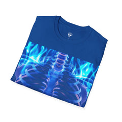 Iridescent Skeleton Tee - Unisex Softstyle T-Shirt, Graphic Tee, Trendy Wear, Halloween Costume, Edgy Fashion, Unique Gift