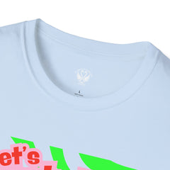 Let's Party Unisex Softstyle T-Shirt, Vibrant Summer Tee, Fun Graphic Shirt, Casual Wear, Birthday Gift, Festival Fashion