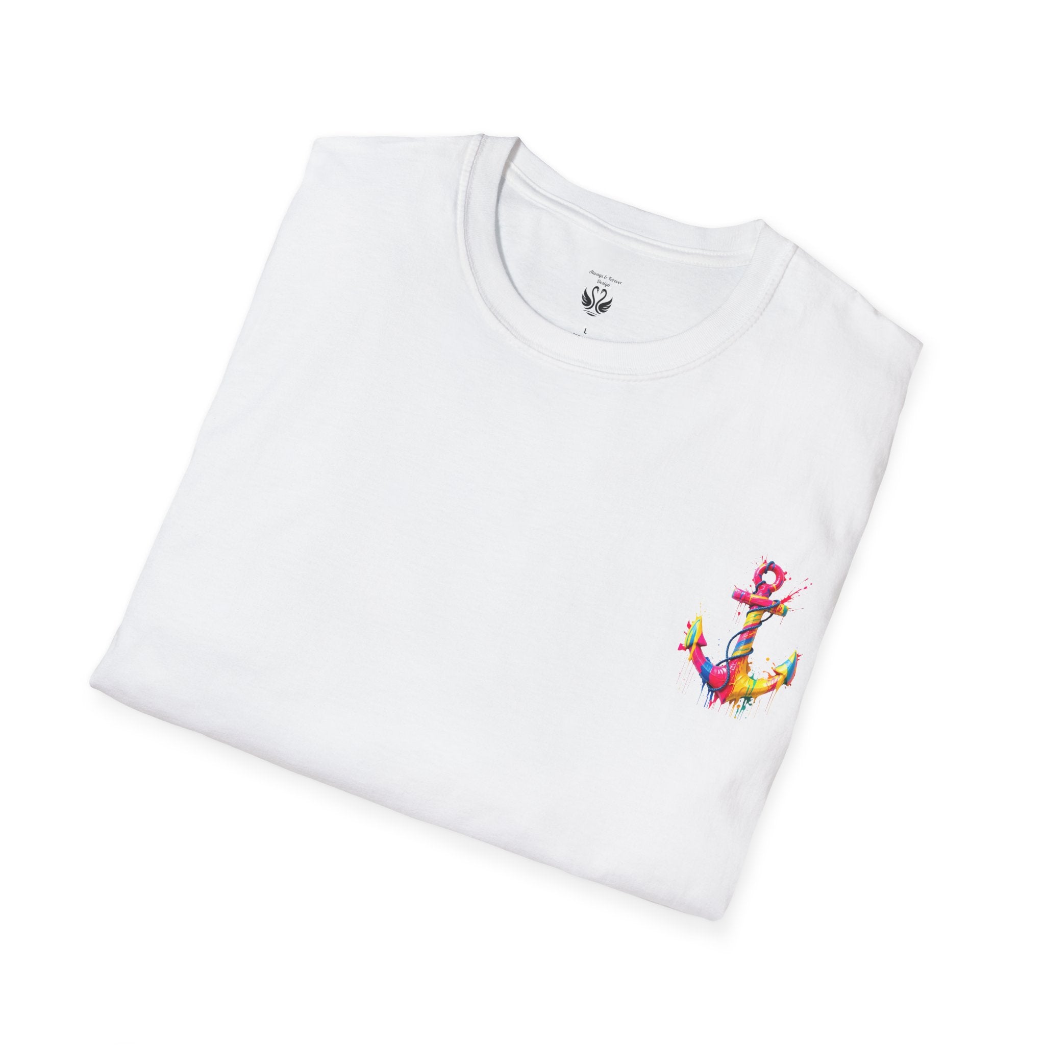 Colorful Anchor Design Unisex T-Shirt, Casual Tee, Nautical Gift, Beachwear, Summer Fashion, Gift for Sailors