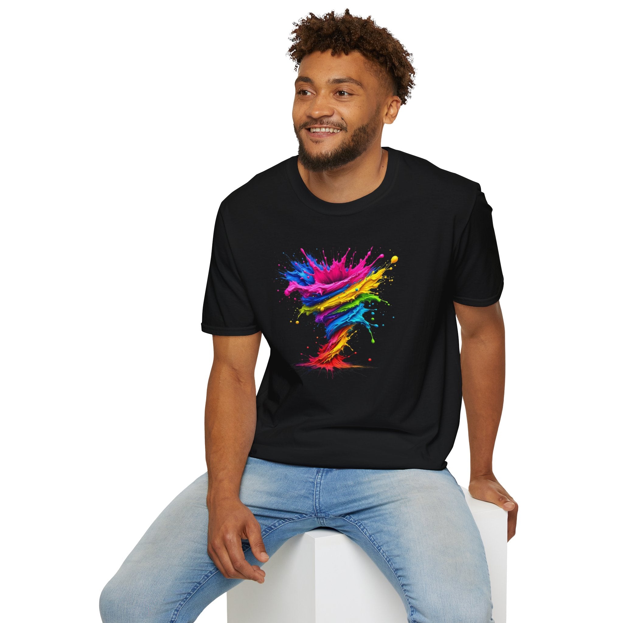 Vibrant Splash Art Tee, Colorful Unisex T-Shirt, Fun Graphic Tee, Summer Festival Top, Gift for Art Lovers, Casual Everyday Wear