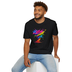 Vibrant Splash Art Tee, Colorful Unisex T-Shirt, Fun Graphic Tee, Summer Festival Top, Gift for Art Lovers, Casual Everyday Wear