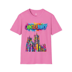 Canterbury Colorful T-Shirt | Vibrant Graphic Tee, Unisex Fashion, Travel Souvenir, Art Lovers Gift, Summer Wardrobe Essential