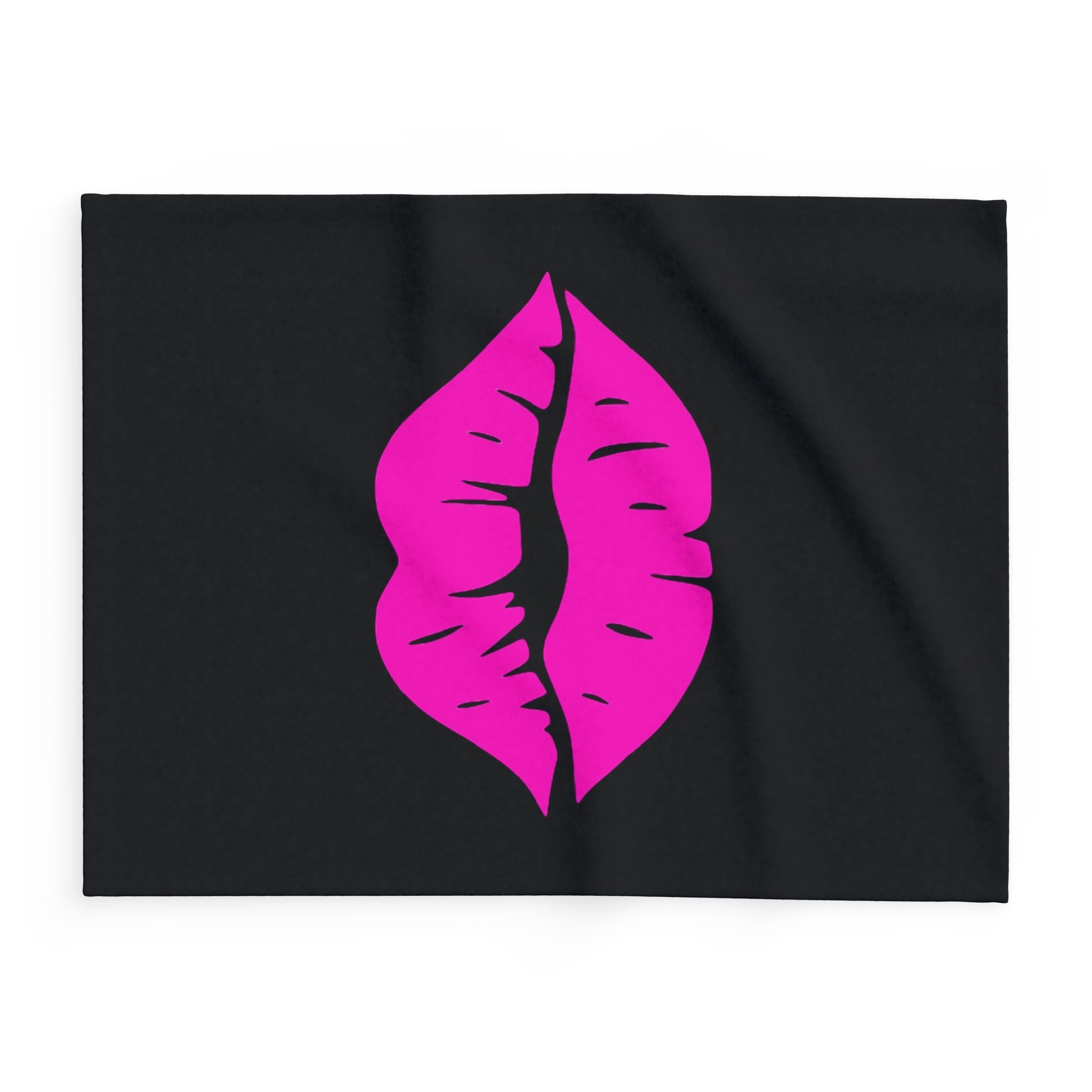 Chic Kiss Design Fleece Blanket, Cozy Throw Blanket, Glam Decor, Romantic Gift, Valentine's Day, Bedroom Essential, Unique Blanket
