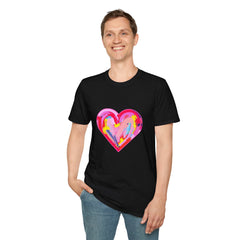 Heart Beat Unisex T-Shirt, Colorful Love Tee, Casual Graphic Tee, Gift for Friends, Valentine's Day Shirt