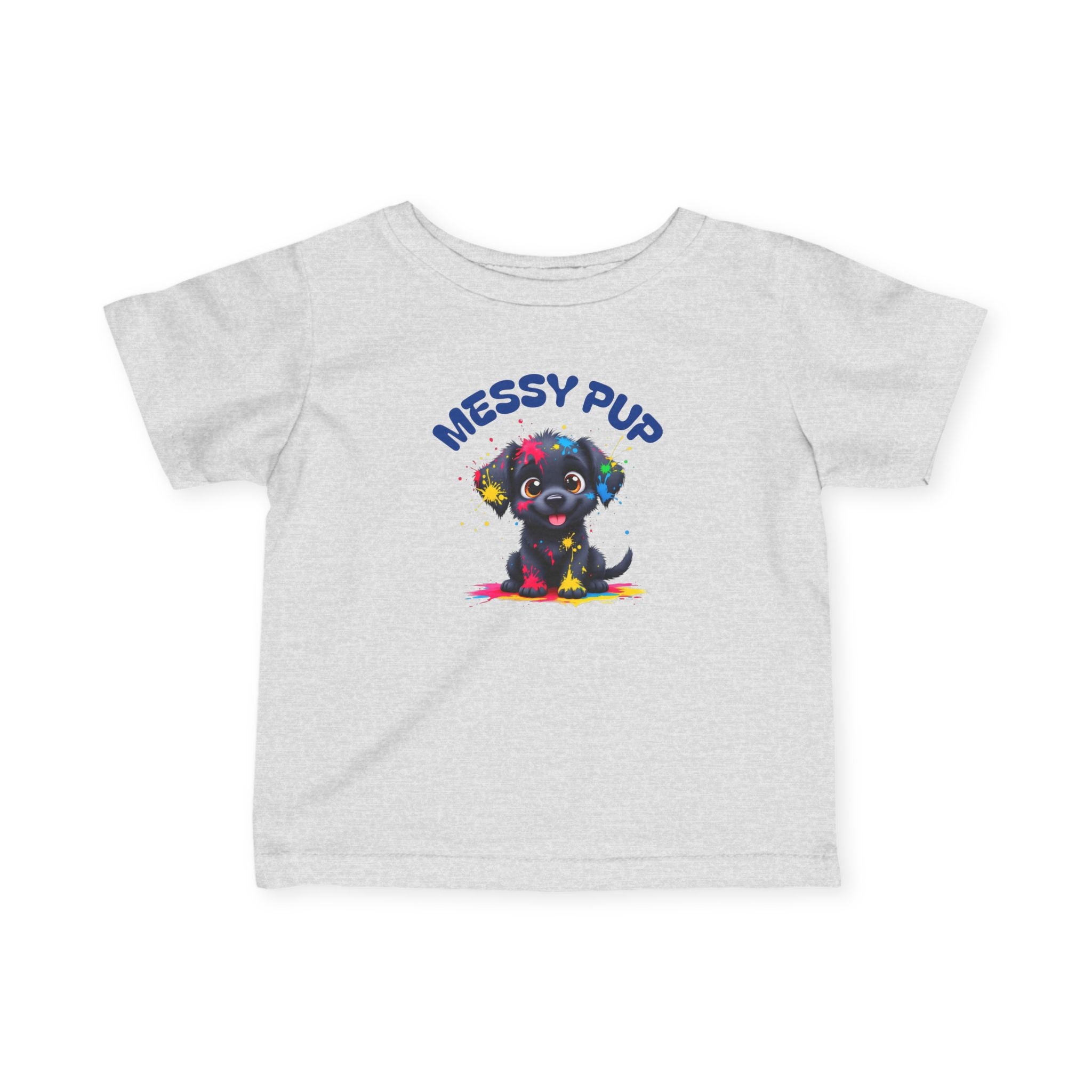Messy Pup Infant Tee - Cute Animal Graphic T-Shirt for Kids