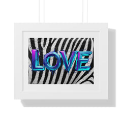Zebra Print Love Poster - Vibrant Framed Wall Art for Home Decor