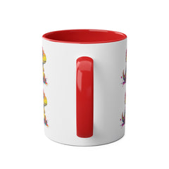 Colorful Dinosaur Two-Tone Coffee Mug - Cute 11oz Mug for Kids & Dino Lovers
