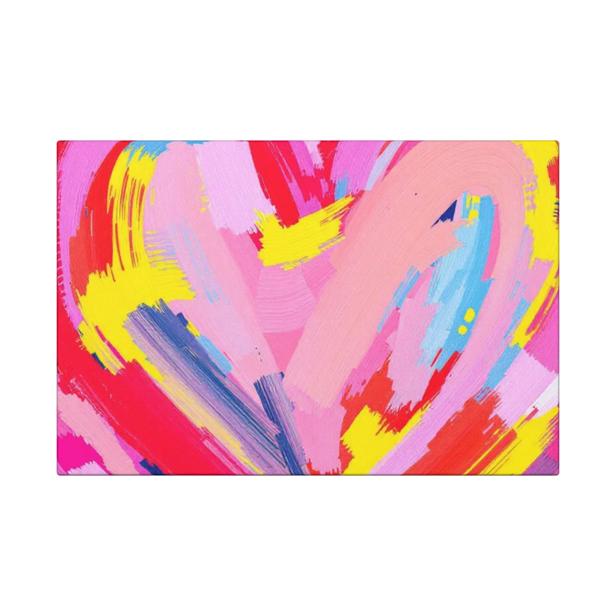 Colorful Heart Canvas Art Wraps - 16" Wall Decor for Love and Celebration