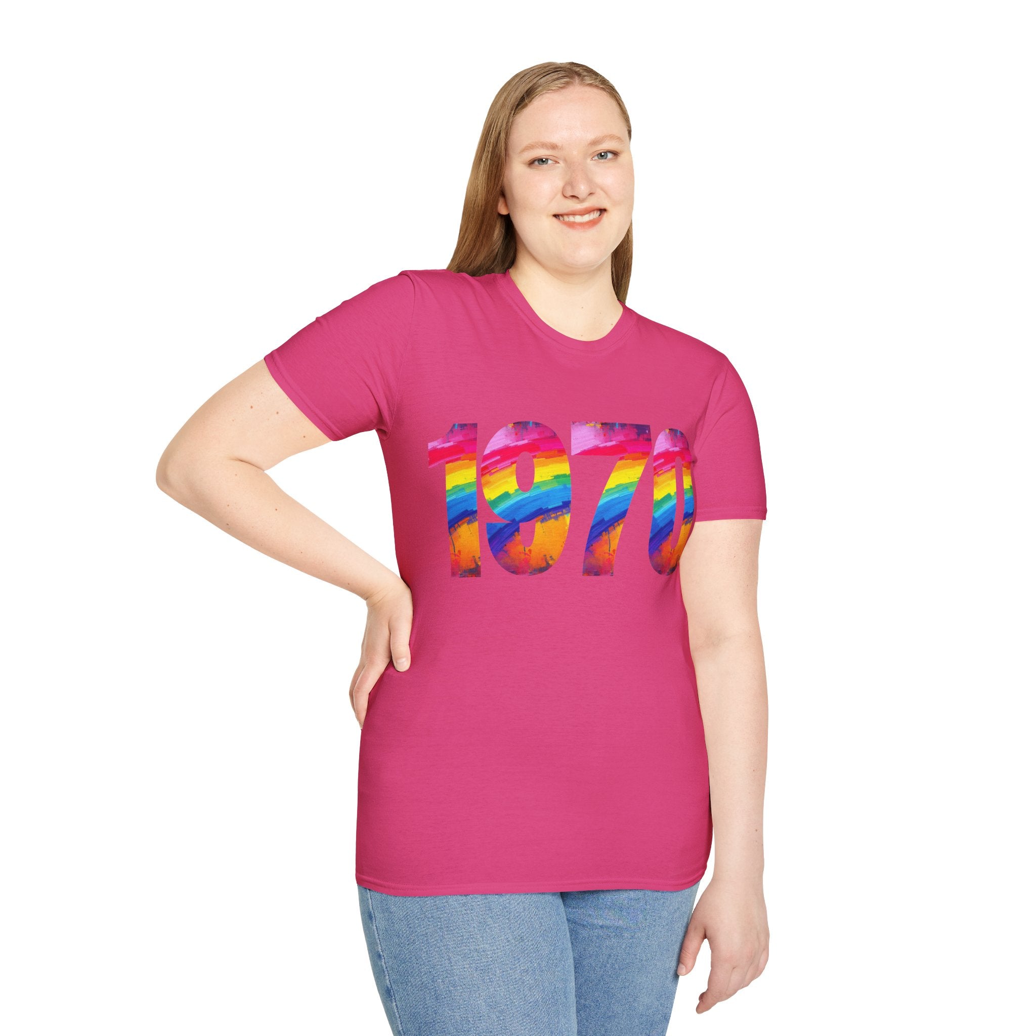 Retro 1970 Rainbow Unisex T-Shirt, Vintage Graphic Tee, LGBTQ Pride Apparel, Casual Streetwear, Gift Idea for Birthdays