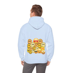 Smiley Faces Hooded Sweatshirt, Cozy Unisex Sweatshirt with Emoji Design, Casual Style, Gift for Friends, Fun Fashion, Perfect for [...]