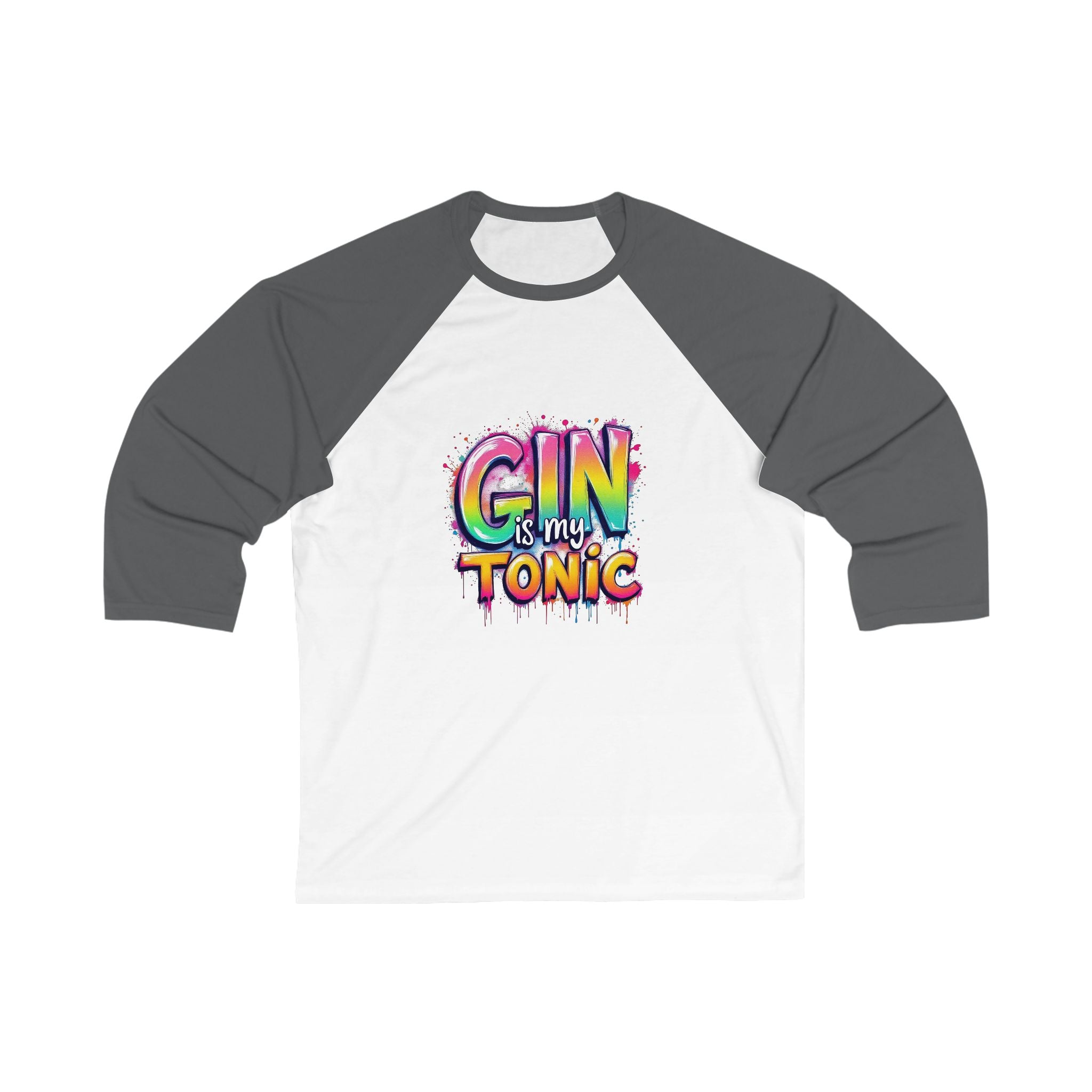 Colorful Gin Tonic Baseball Tee, Fun Unisex Shirt, Casual Drinking Tee, Gift for Parties, Vibrant Weekend Wear