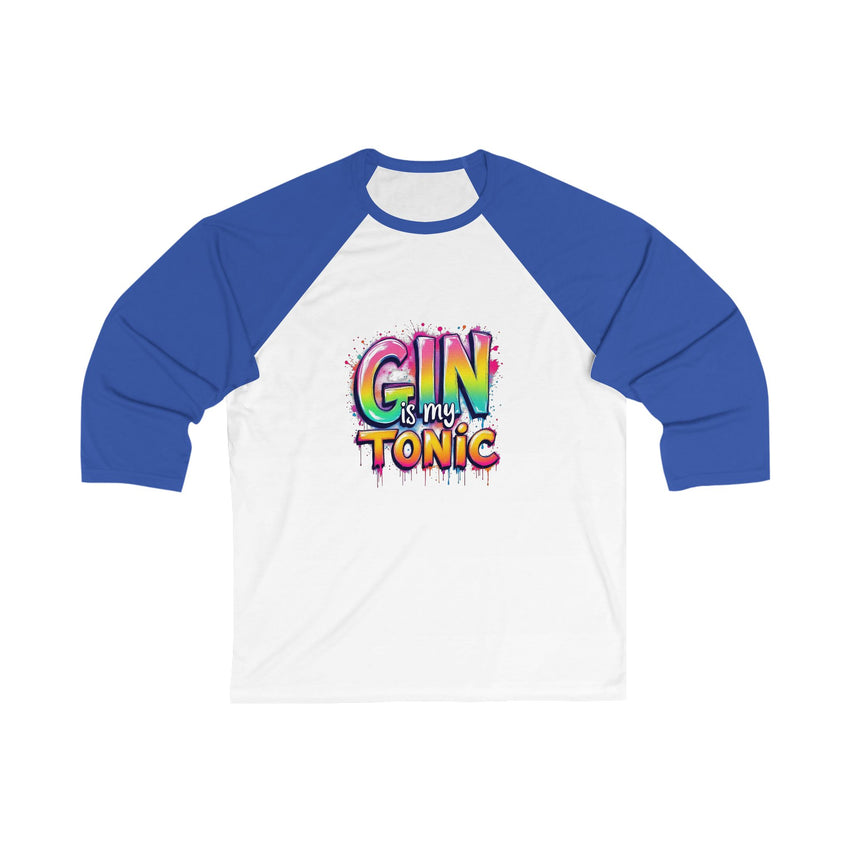 Colorful Gin Tonic Baseball Tee, Fun Unisex Shirt, Casual Drinking Tee, Gift for Parties, Vibrant Weekend Wear