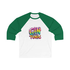 Colorful Gin Tonic Baseball Tee, Fun Unisex Shirt, Casual Drinking Tee, Gift for Parties, Vibrant Weekend Wear