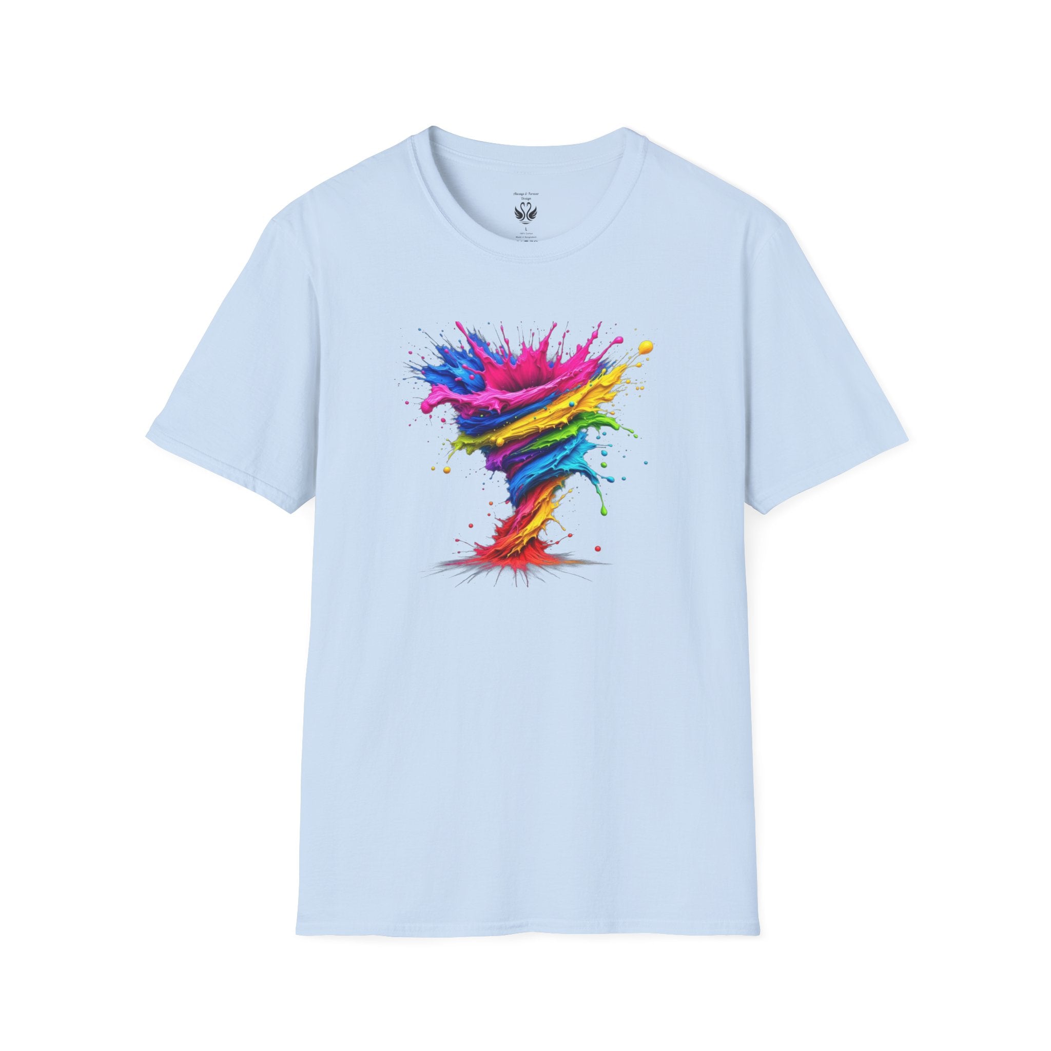 Vibrant Splash Art Tee, Colorful Unisex T-Shirt, Fun Graphic Tee, Summer Festival Top, Gift for Art Lovers, Casual Everyday Wear