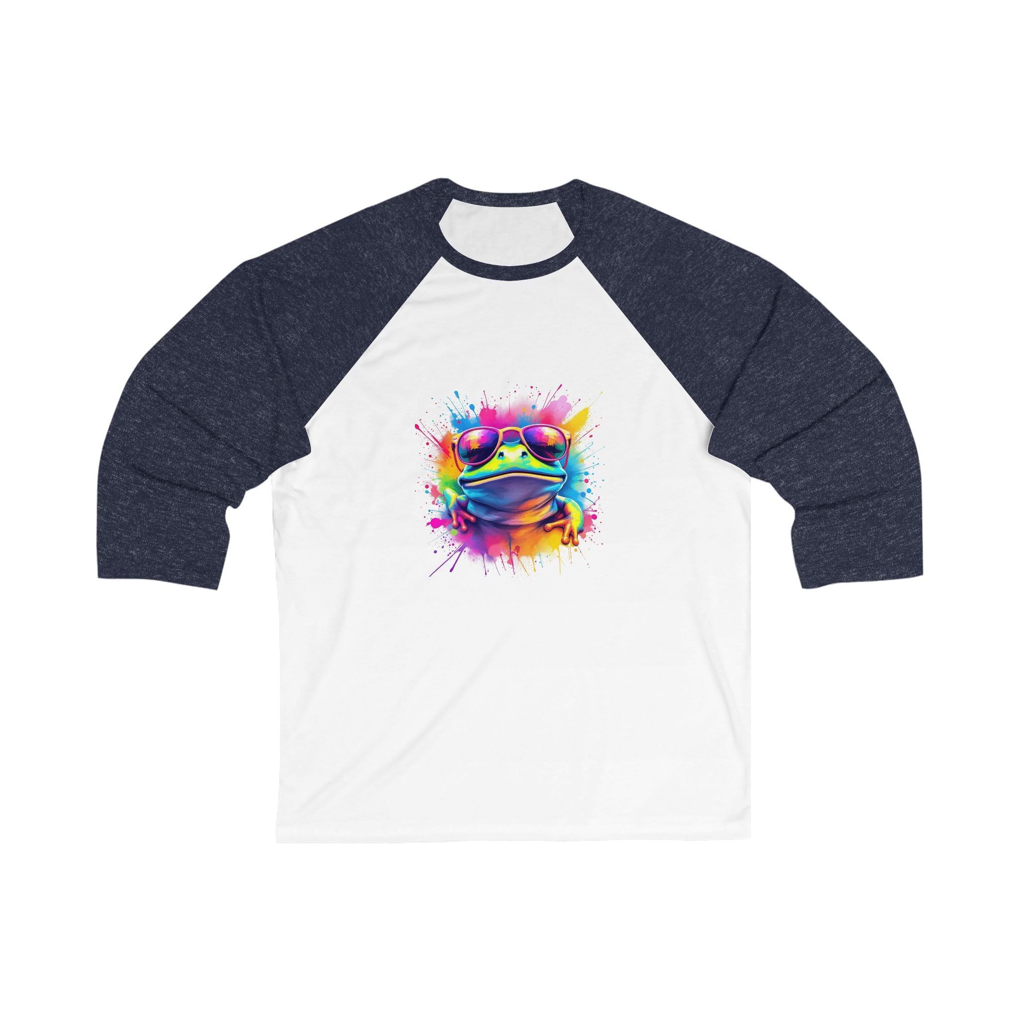 Vibrant Frog Baseball Tee, Fun Unisex Raglan Shirt, Gift for Nature Lovers, Casual Wear, Perfect for Summer Days