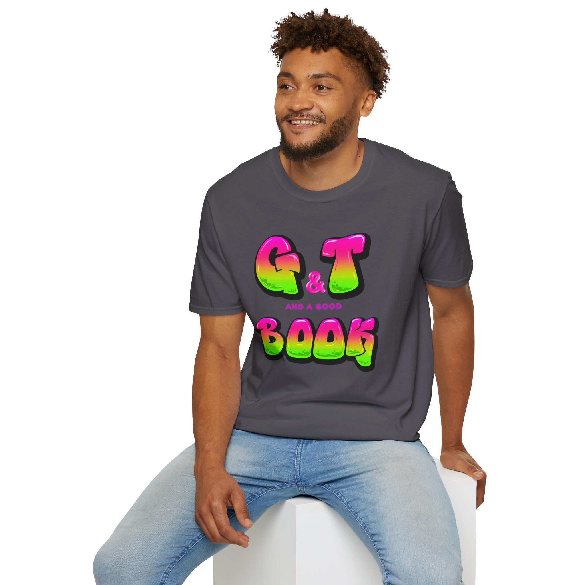 Colorful G&T Book Lover Unisex T-Shirt, Summer Vibes Tee, Gift for Readers, Casual Wear, Fun Graphic Top