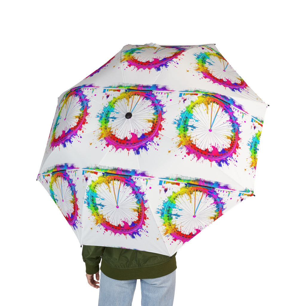 Vibrant Art Umbrella - Semi-Automatic Foldable Design for Rainy Days