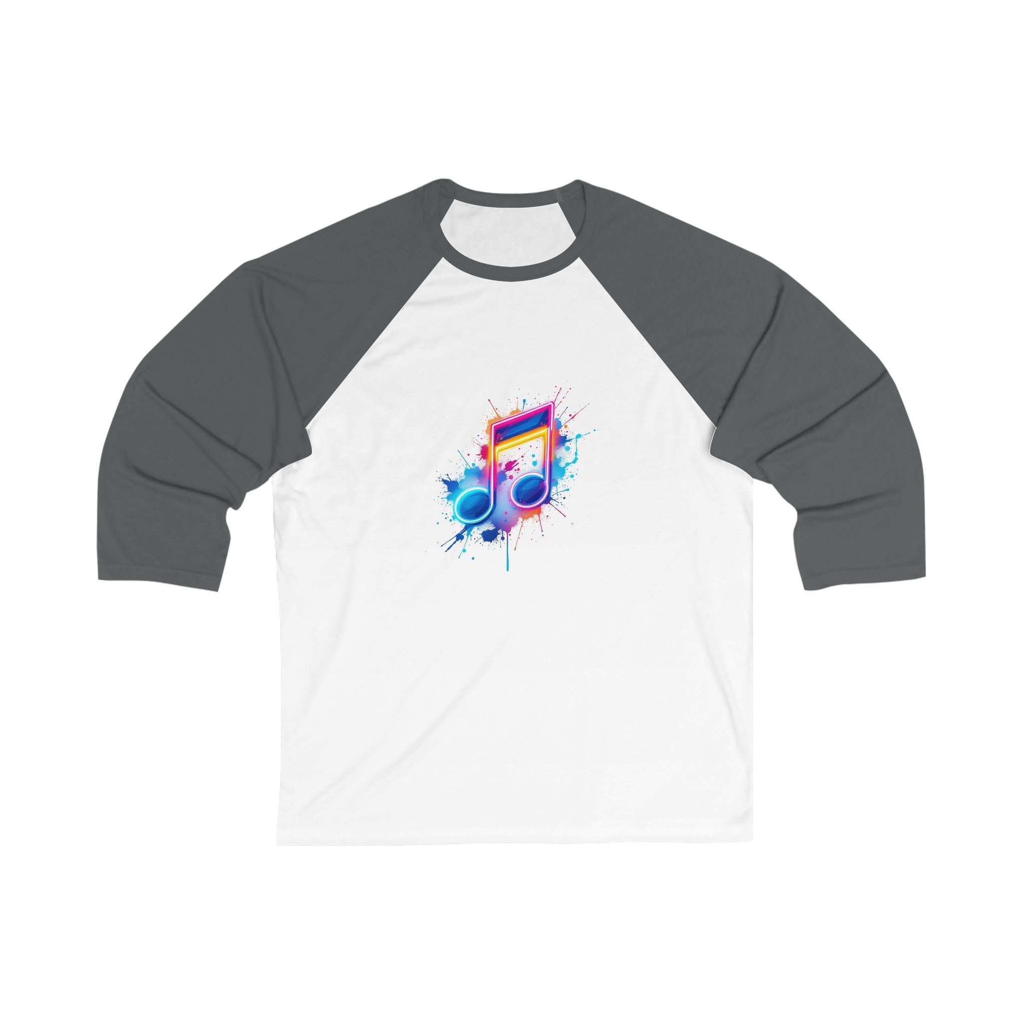 Colorful Music Note Unisex 3/4 Sleeve Baseball Tee, Music Lover Gift, Stylish Baseball T-Shirt, Casual Wear, Concert Outfit, Festival Attire
