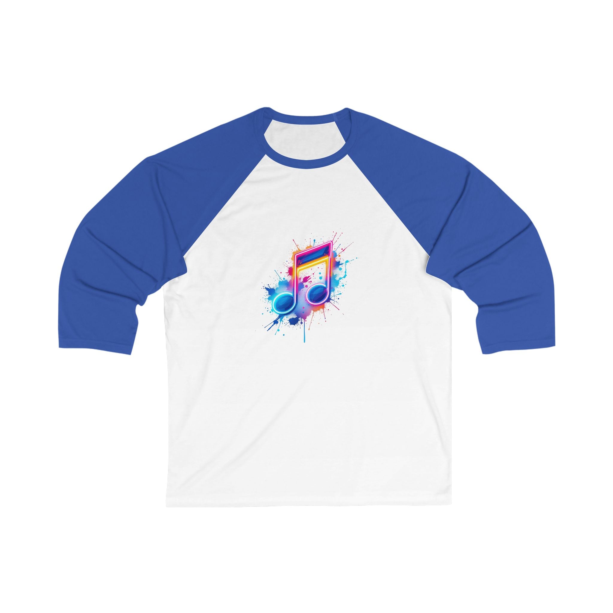 Colorful Music Note Unisex 3/4 Sleeve Baseball Tee, Music Lover Gift, Stylish Baseball T-Shirt, Casual Wear, Concert Outfit, Festival Attire