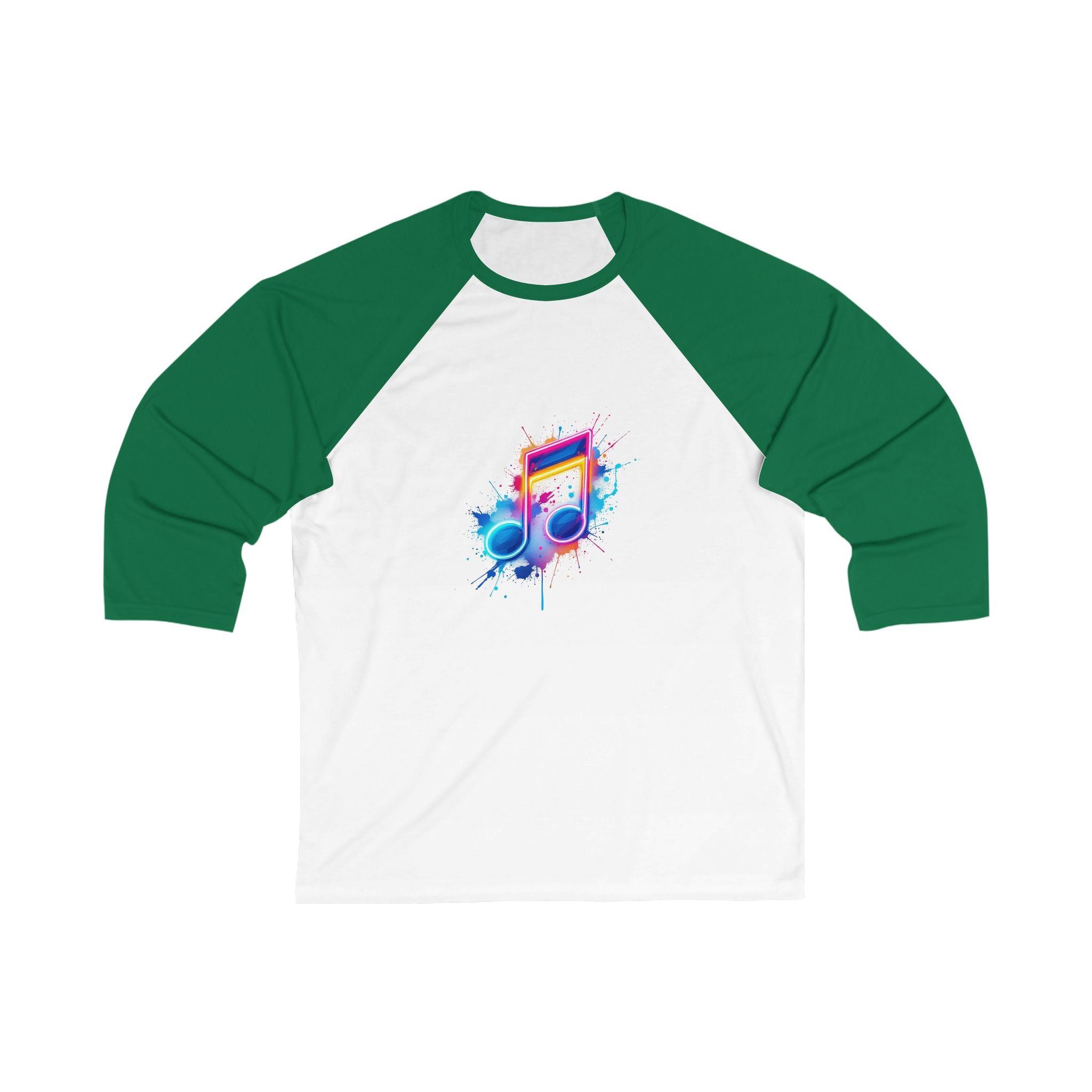 Colorful Music Note Unisex 3/4 Sleeve Baseball Tee, Music Lover Gift, Stylish Baseball T-Shirt, Casual Wear, Concert Outfit, Festival Attire
