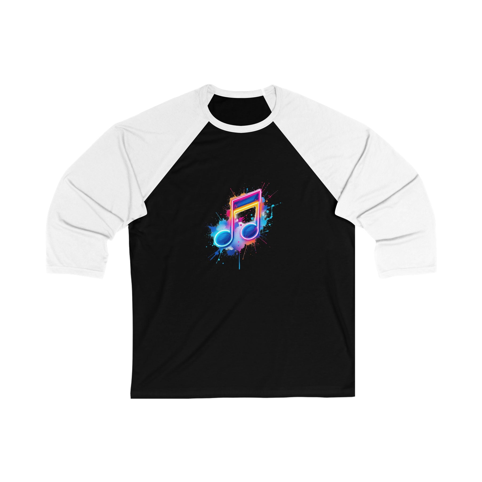 Colorful Music Note Unisex 3/4 Sleeve Baseball Tee, Music Lover Gift, Stylish Baseball T-Shirt, Casual Wear, Concert Outfit, Festival Attire