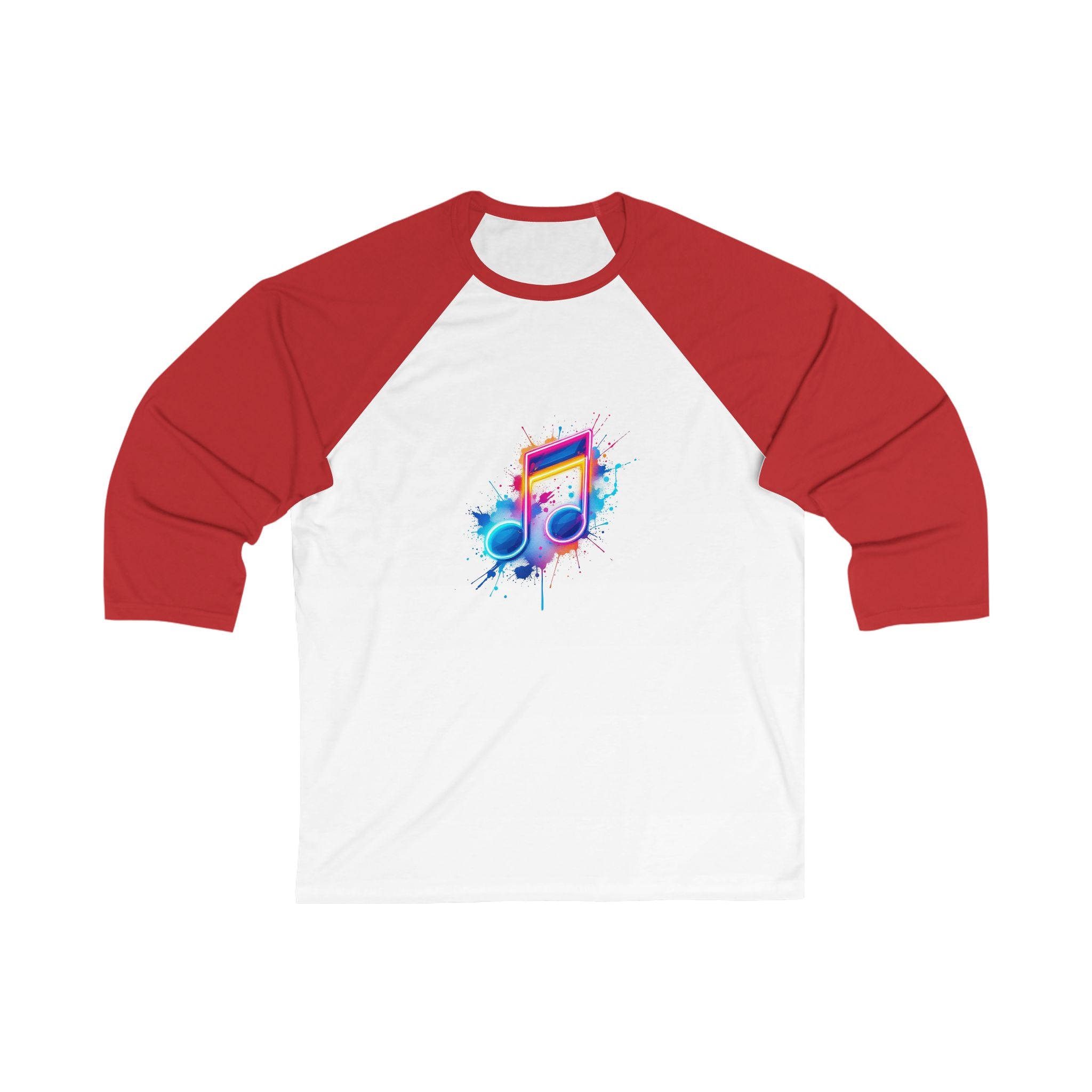 Colorful Music Note Unisex 3/4 Sleeve Baseball Tee, Music Lover Gift, Stylish Baseball T-Shirt, Casual Wear, Concert Outfit, Festival Attire