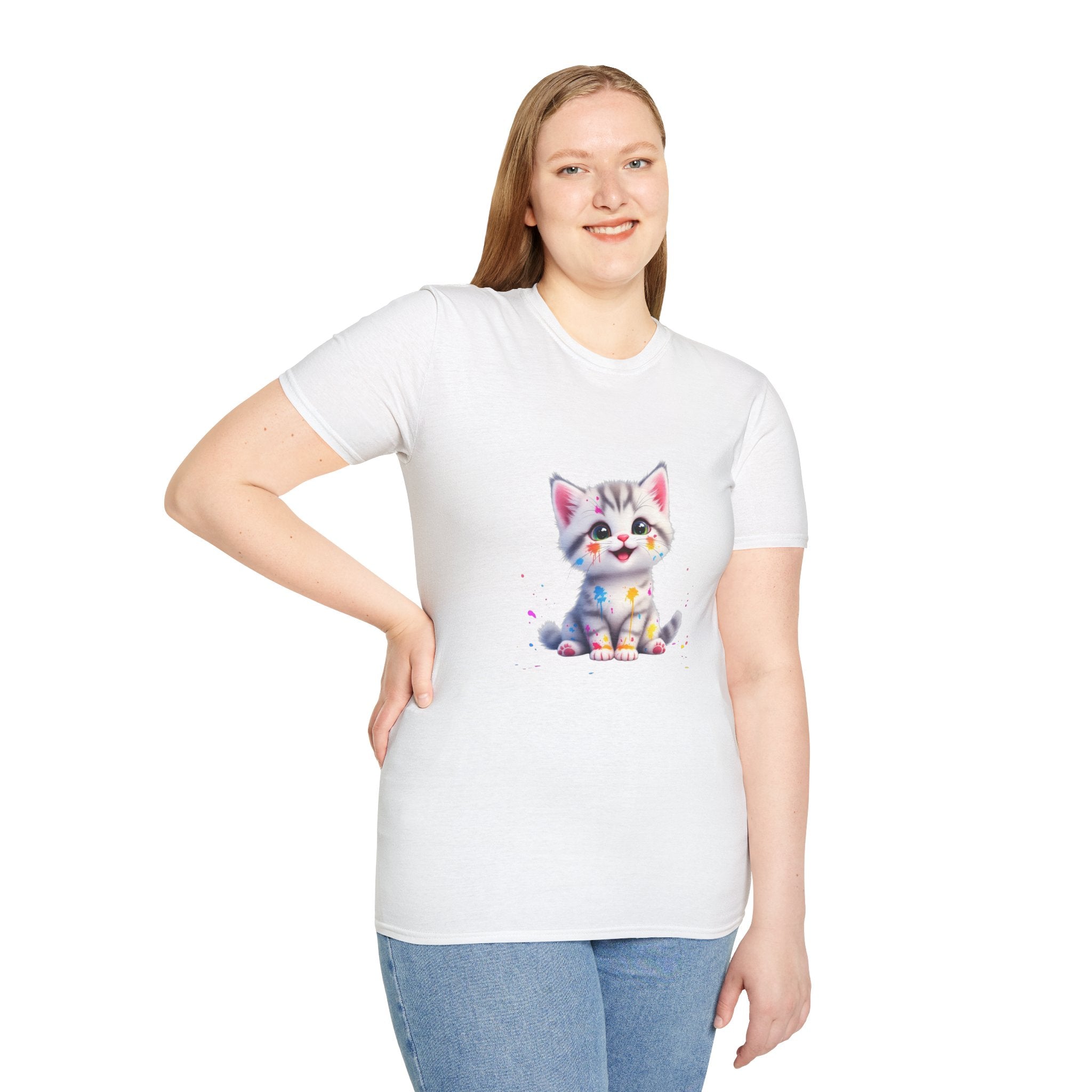 Cute Kitten Unisex Softstyle T-Shirt | Adorable Cat Tee for Animal Lovers, Gift for Birthdays, Pet Lovers, Fun Fashion, Everyday Wear