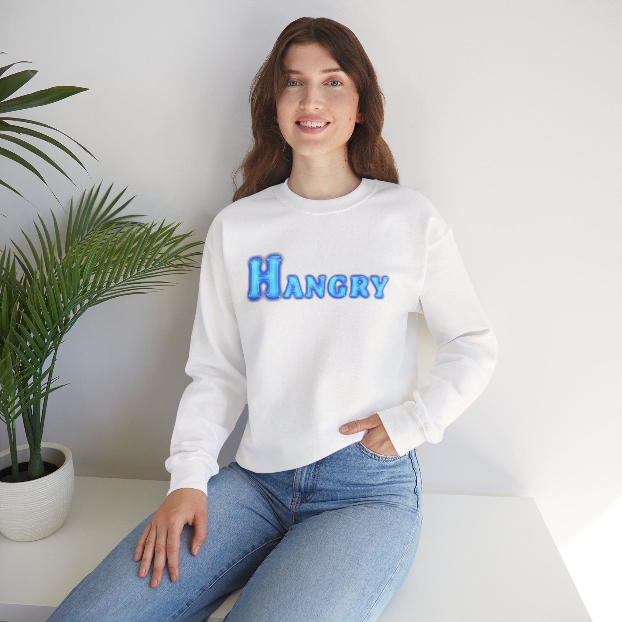 Cozy Hangry Crewneck Sweatshirt, Perfect for Food Lovers, Casual Wear, Gift for Friends, Cozy Style, Everyday Comfort