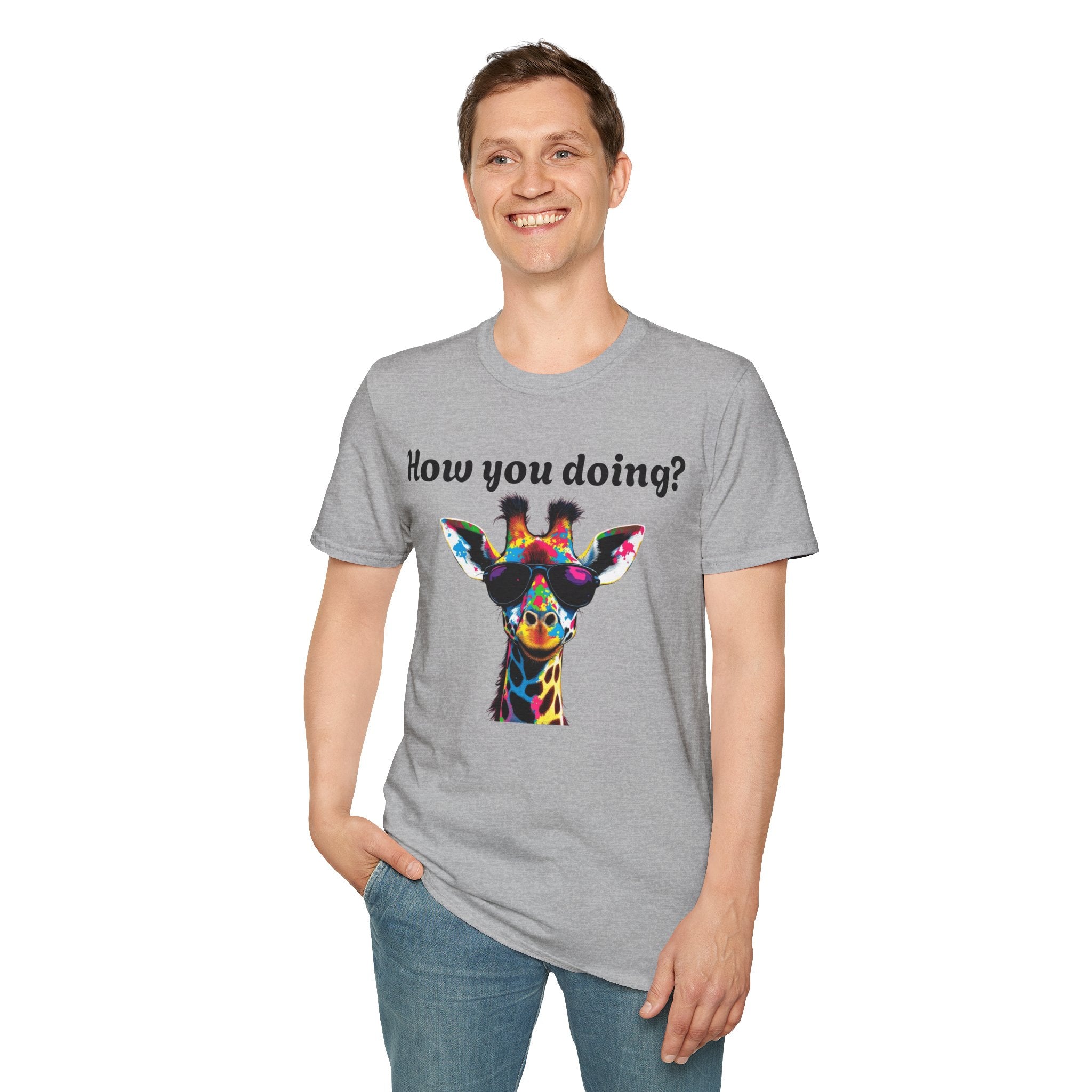 Colorful Giraffe T-Shirt: Fun Animal Tee, Gift for Animal Lovers, Quirky Statement Shirt, Cute Graphic Tee, Unique Birthday Present