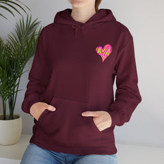 Vibrant Heart Print Hoodie - Funky Sweatshirt for Cozy Days, Perfect for Gifts, Casual Wear, Festivals, and Everyday Comfort