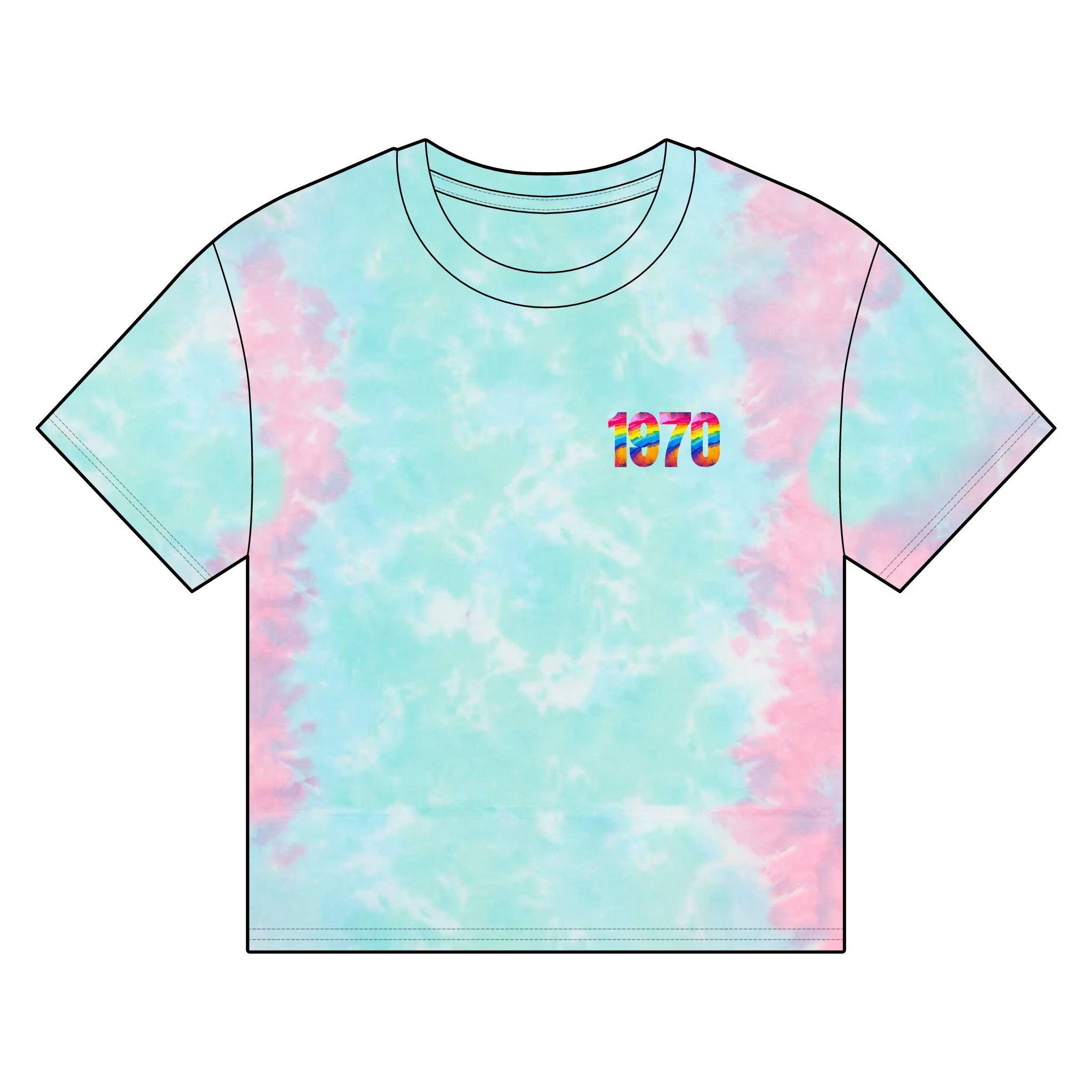Vintage Rainbow 1970 Women's Organic Boxy T-shirt, Casual Tee, Eco-Friendly Shirt, Retro Top, Gift for Her, Summer Fashion