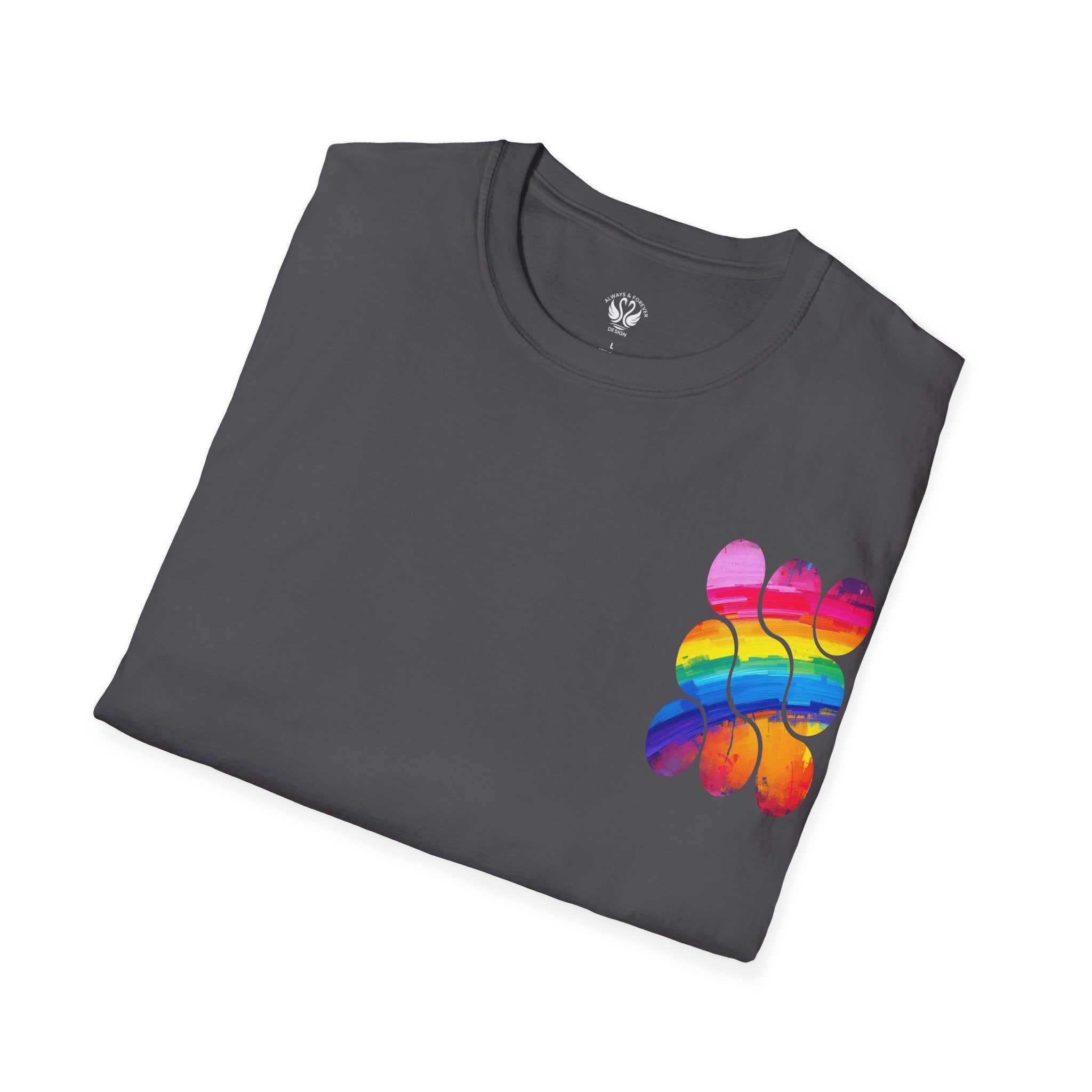 Vibrant Rainbow Softstyle T-Shirt, Unisex Pride Tee, LGBTQ+ Apparel, Colorful Casual Wear, Summer Festival Shirt