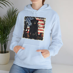 Western Cowboy Hoodie - Unisex Heavy Blend Sweatshirt, American Flag Design, Fashion Statement, Gift for Him, Cozy Apparel