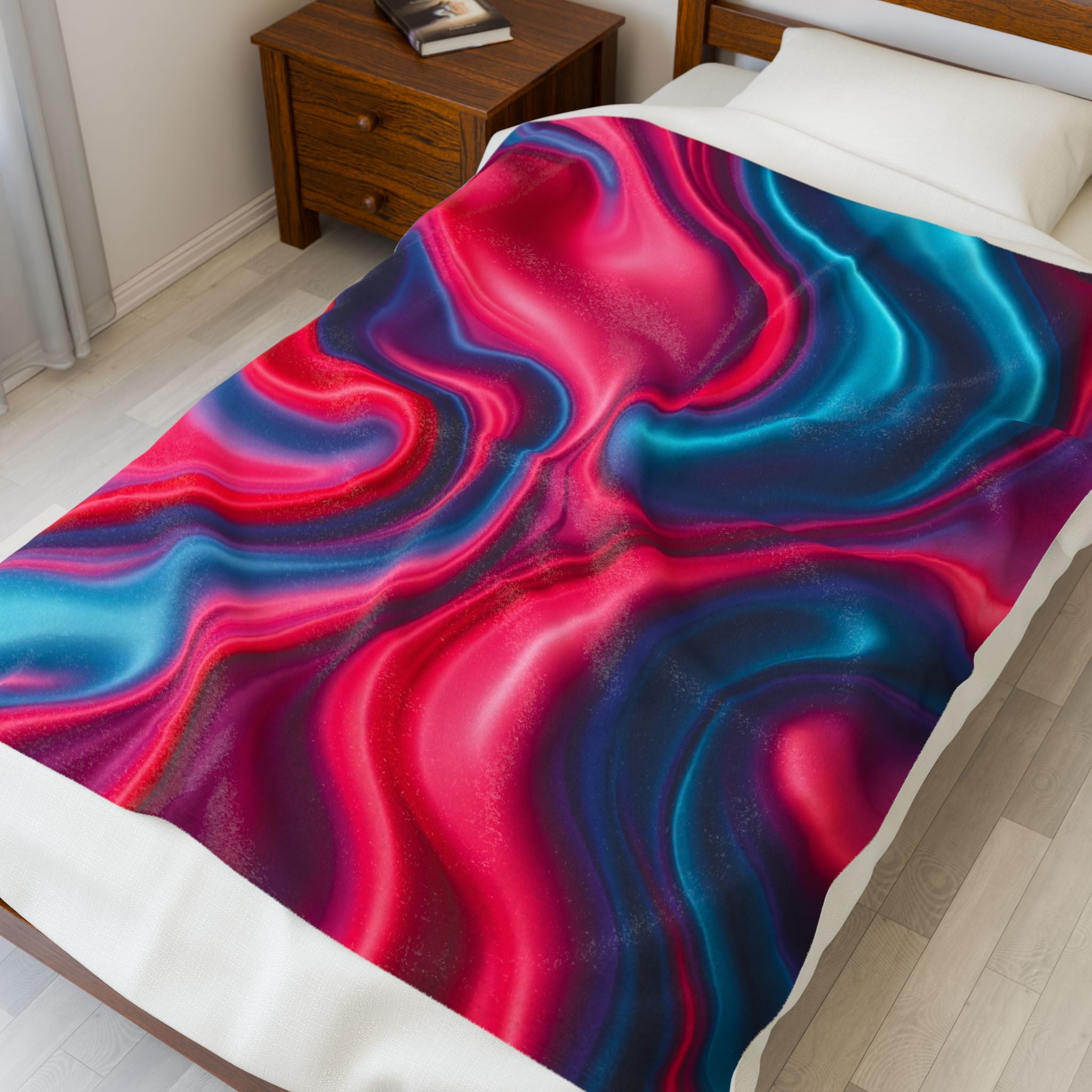 Vibrant Swirl Velveteen Plush Blanket - Cozy Soft Throw for Home Decor
