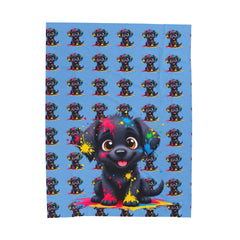 Cute Puppy Velveteen Plush Blanket - Perfect for Pet Lovers & Cozy Home Decor